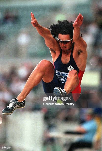 Jai Taurima of Australia in action during the mens long jump, at the Telstra Athletics Grand Prix, Homebush Athletics Centre, Sydney Australia....