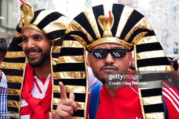 With hours to go until the first World Cup game between Russia and Saudi Arabia, Peruvian fans are in party mood near Red Square in Moscow on June...