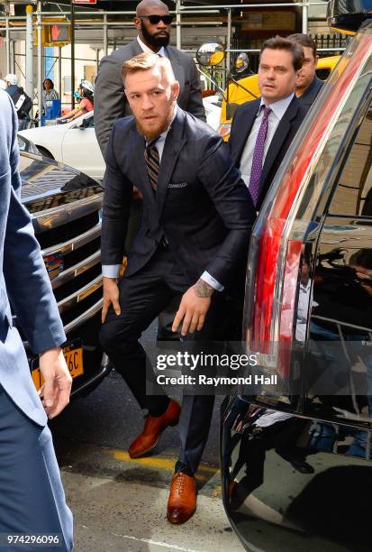 Conor McGregor arrives at Brooklyn Criminal Court in Brooklyn on June 14, 2018 in New York City.