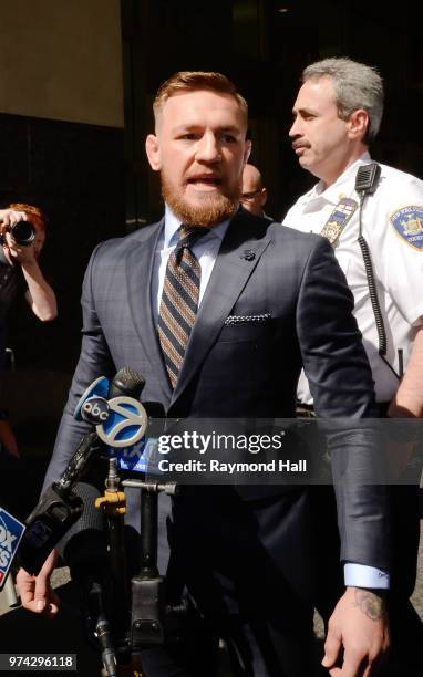 Conor McGregor appears at Brooklyn Criminal Court on June 14, 2018 in New York City.