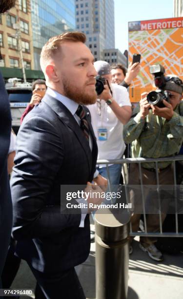 Conor McGregor arrives at Brooklyn Criminal Court in Brooklyn on June 14, 2018 in New York City.