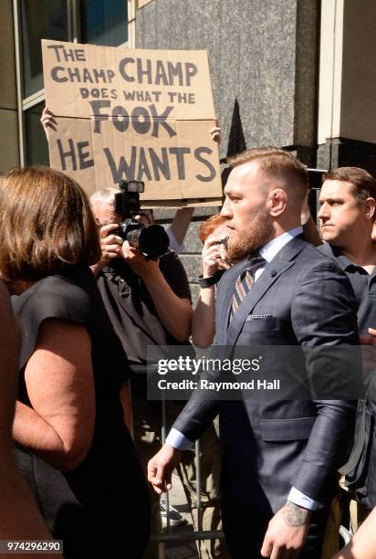 Conor McGregor appears at Brooklyn Criminal Court on June 14, 2018 in New York City.