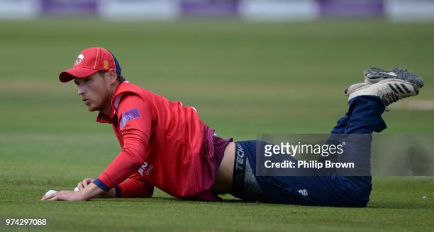 Tom Westley of Essex Eagles on the ground during the Royal London One-Day Cup match between Essex Eagles and Yorkshire Vikings at the Cloudfm County...