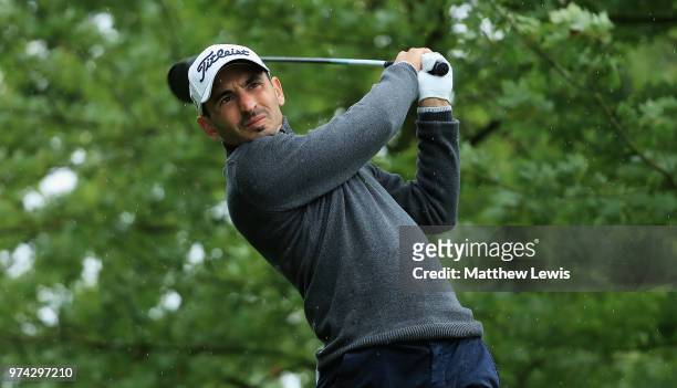 Jerome Lando Casanova of France tees off on the 10th hole during day one of the Hauts de France Golf Open at Aa Saint Omer Golf Club on June 14, 2018...