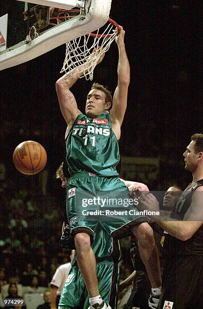 Jason Smith for the Victoria Titans in action during the NBL match between the Perth Wildcats and the Victoria Titans, played at the Perth...