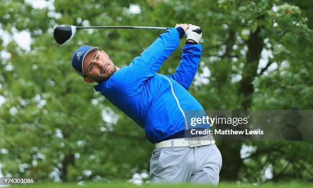 Victor Marchiset of France tees off on the 10th hole during day one of the Hauts de France Golf Open at Aa Saint Omer Golf Club on June 14, 2018 in...