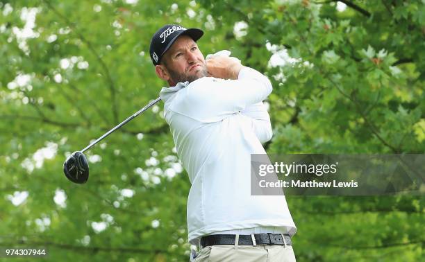 Ake Nilsson of Sweden tees off on the 10th hole during day one of the Hauts de France Golf Open at Aa Saint Omer Golf Club on June 14, 2018 in...
