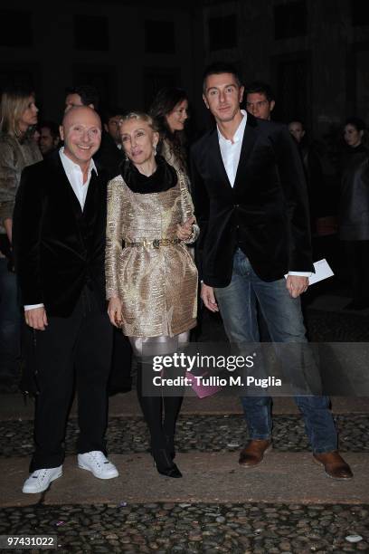 Domenico Dolce, Franca Sozzani and Stefano Gabbana attend Vogue.it during Milan Fashion Week Womenswear Autumn/Winter 2010 on February 26, 2010 in...