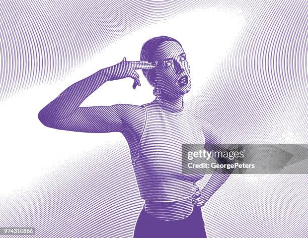 woman gesturing with finger gun - adults acting childish stock illustrations