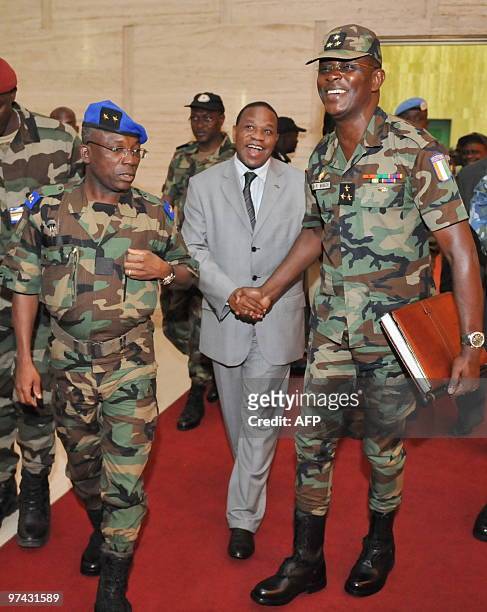Ivory Coast's General Philippe Mangou , Ivory Coast's Army General and Chief of staff of the New Forces Soumaila Bakayoko and Special representative...