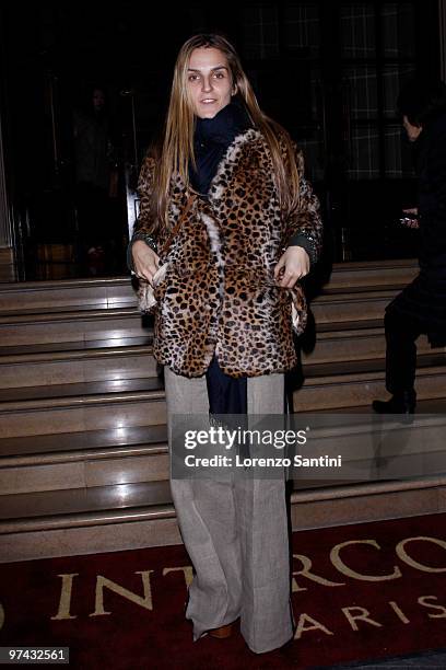 Gaia Repossi attends the Balmain Ready to Wear show as part of the Paris Womenswear Fashion Week Fall/Winter 2011 at Le Grand Hotel on March 4, 2010...