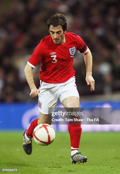 Leighton Baines of England in action during the International Friendly match between England and Egypt at Wembley Stadium on March 3, 2010 in London,...