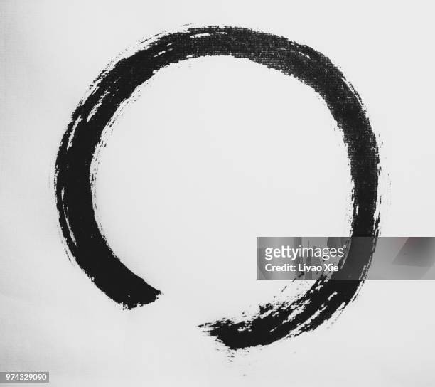 zen symbol-calligraphy - japanese language stockfoto's en -beelden