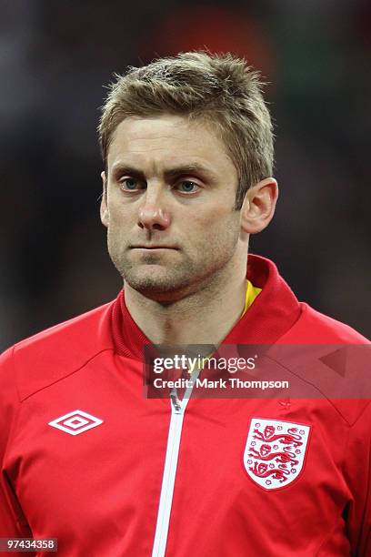 Robert Green of England looks on prior to the International Friendly match between England and Egypt at Wembley Stadium on March 3, 2010 in London,...