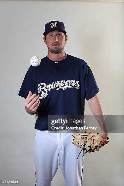 Josh Butler poses for a portrait during the Milwaukee Brewers Photo Day at the Maryvale Baseball Park on March 1, 2010 in Maryvale, Arizona.