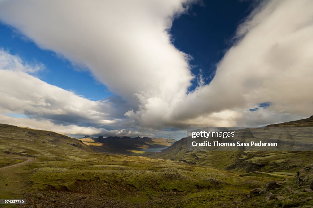 Landscape under cloudy sky, Iceland