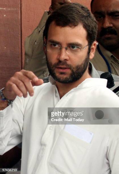 Congress leader Rahul Gandhi at the parliament house in New Delhi on March 3, 2010.