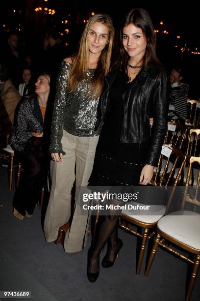 Gaia Repossi and Julia Rotfeld attend the Balmain Ready to Wear show as part of the Paris Womenswear Fashion Week Fall/Winter 2011 at Le Grand Hotel...