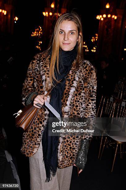 Gaia repossi attends the Balmain Ready to Wear show as part of the Paris Womenswear Fashion Week Fall/Winter 2011 at Le Grand Hotel on March 4, 2010...