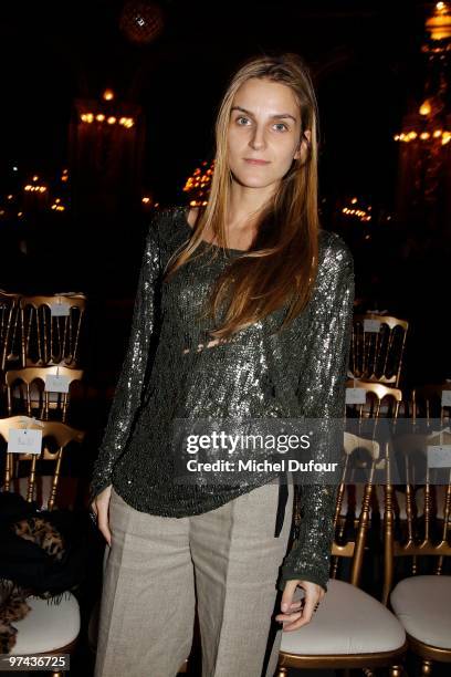 Gaia Repossi attends the Balmain Ready to Wear show as part of the Paris Womenswear Fashion Week Fall/Winter 2011 at Le Grand Hotel on March 4, 2010...