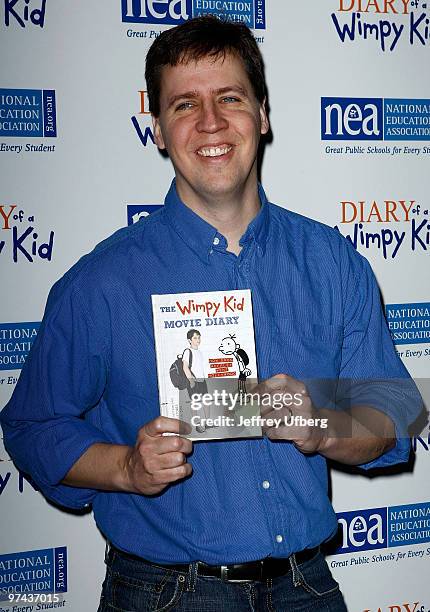 Author Jeff Kinney attends the "Diary Of A Wimpy Kid" premiere at the Ziegfeld Theatre on March 4, 2010 in New York City.