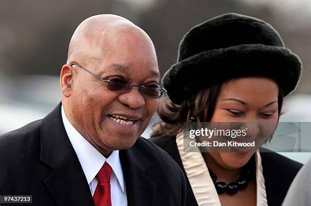 South African President Jacob Zuma and wife Thobeka Madiba Zuma visit a Sainsburys Supermarket in Greenwich on March 4, 2010 in London, England....