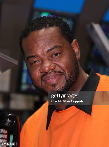 Actor Grizz Chapman rings the opening bell at the New York Stock Exchange on March 4, 2010 in New York City.