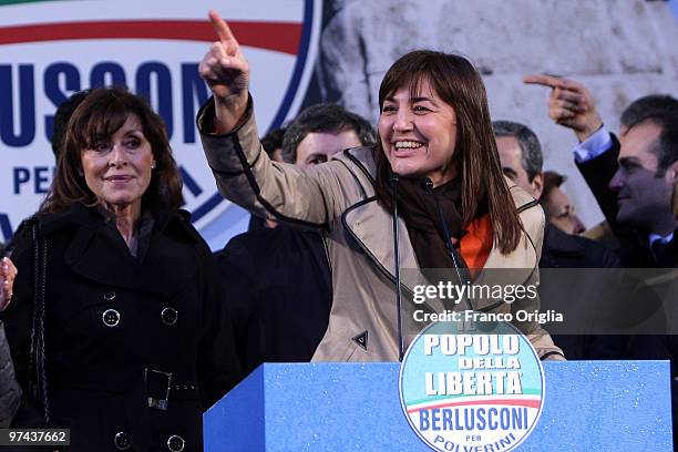 Centre-right candidate to the Lazio's regional elections Renata Polverini attends a Berlusconi PDL Party protest against regional poll...