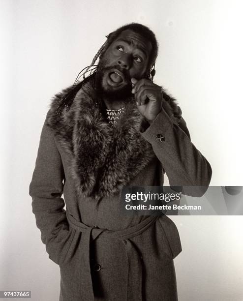Funk band leader George Clinton poses for a portrait with in 1981 in London, England.