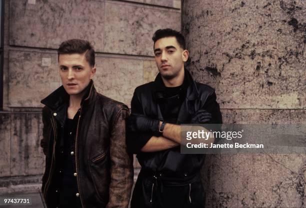 Members of the electropunk band Deutsch-Amerikanische Freundschaft aka DAF pose for a portrait in 1981 in Dusseldorf, Germany.