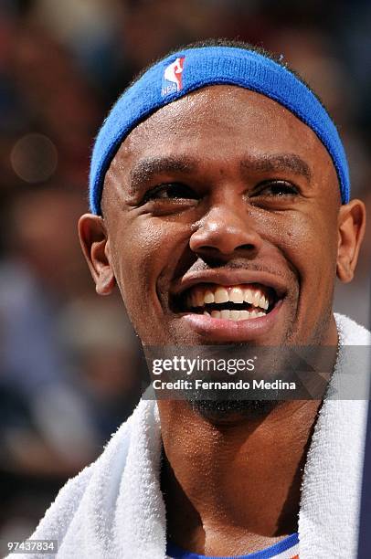 Daniel Gibson of the Cleveland Cavaliers cracks a smile during the game against the Orlando Magic on February 21, 2010 at Amway Arena in Orlando,...