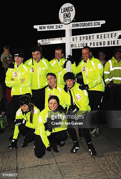 The Sport Relief Million Pound Bike Ride Team comprising of Fearne Cotton, Miranda Hart, Russell Howard, Patrick Kielty, Davina McCall and David...