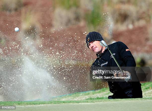 Alex Cejka of Germany plays a shot on the 6th hole during the first round of the Honda Classic at PGA National Resort And Spa on March 4, 2010 in...