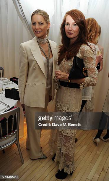 Tatiana Blatnik and Angela Dunn attend the private dinner for the White Ribbon Alliance's Global Dinner Party Campaign, at Agua in the Sanderson...