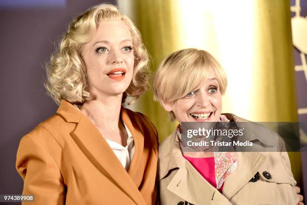 Heike Makatsch and Katharina Thalbach during the 'Ich war noch niemals in New York' on set photo call on June 14, 2018 in Potsdam, Germany.