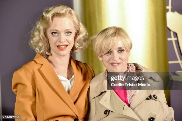 Heike Makatsch and Katharina Thalbach during the 'Ich war noch niemals in New York' on set photo call on June 14, 2018 in Potsdam, Germany.