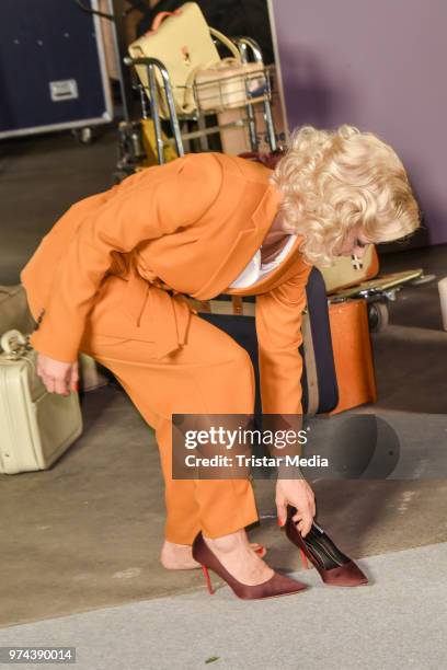 Heike Makatsch during the 'Ich war noch niemals in New York' on set photo call on June 14, 2018 in Potsdam, Germany.