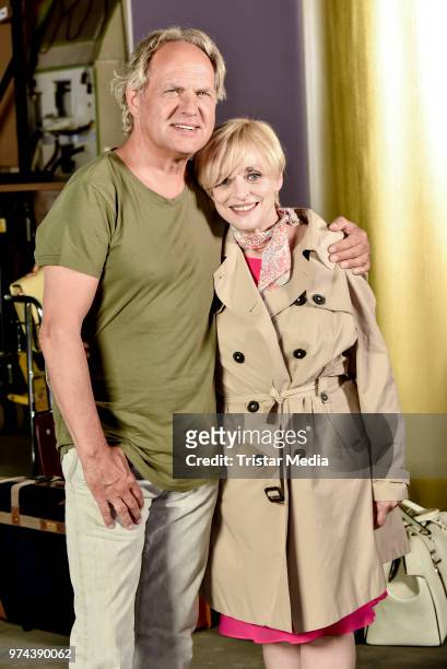 Uwe Ochsenknecht and Katharina Thalbach during the 'Ich war noch niemals in New York' on set photo call on June 14, 2018 in Potsdam, Germany.
