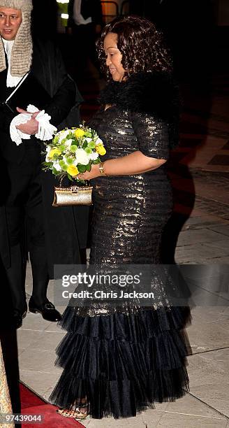 South African President Jacob Zuma's wife Thobeka Madiba Zuma attends a banquet at the Guildhall on March 4, 2010 in London, England. President Zuma...