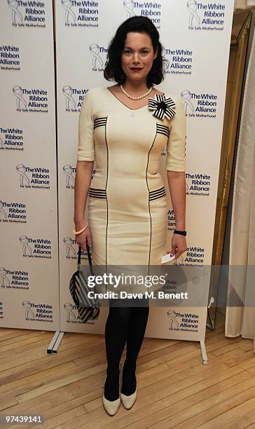 Jasmine Guinness attends the private dinner for the White Ribbon Alliance's Global Dinner Party Campaign, at Agua in the Sanderson Hotel on March 4,...