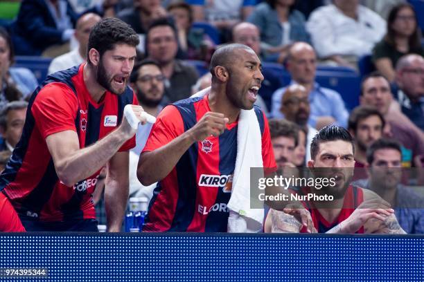 Kirolbet Baskonia Patricio Garino, Jayson Granger and Vincent Poirier during Liga Endesa Finals match between Real Madrid and Kirolbet Baskonia at...