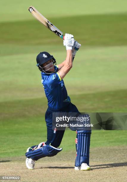 Joe Denly of Kent batting during the Royal London One-Day Cup match between Nottinghamshire Outlaws and Kent Spitfires at Trent Bridge on June 14,...