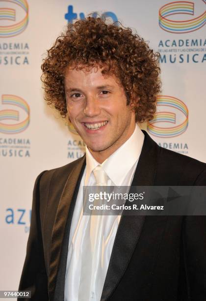 Singer Daniel Diges attends "Premios de la Musica" awards at Calderon Theater on March 4, 2010 in Madrid, Spain.