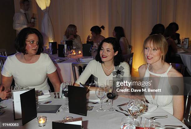 Jasmine Guinness and Jade Parfitt attend the private dinner for the White Ribbon Alliance's Global Dinner Party Campaign, at Agua in the Sanderson...