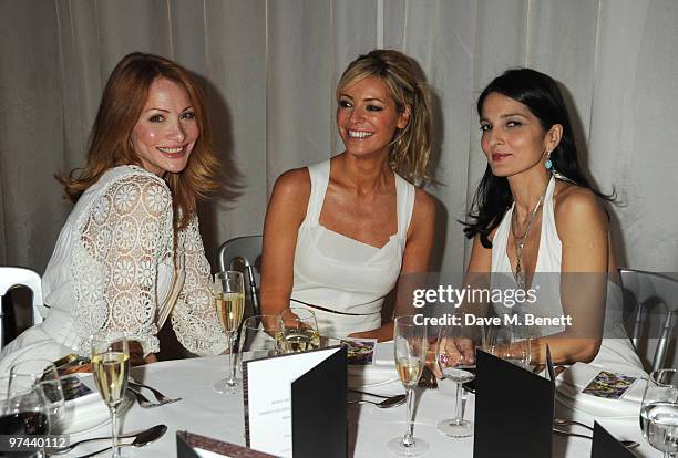 Orla O'Rourke, Tess Daly and Yasmin Mills attend the private dinner for the White Ribbon Alliance's Global Dinner Party Campaign, at Agua in the...