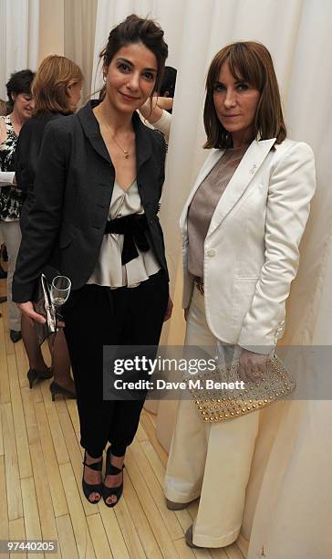 Eva Karayiannis and Meg Matthews attend the private dinner for the White Ribbon Alliance's Global Dinner Party Campaign, at Agua in the Sanderson...