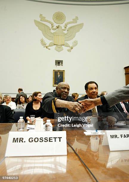 Lou Gossett Jr. And Thomas Farrington attends the House Oversight and Government Reform hearing on prostate cancer at the Rayburn House Office...