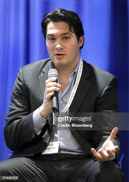 Rich Maggiotto, president and chief executive officer of Zinio Inc., speaks during a panel discussion for the Qualcomm Inc. Snapdragon processor at...