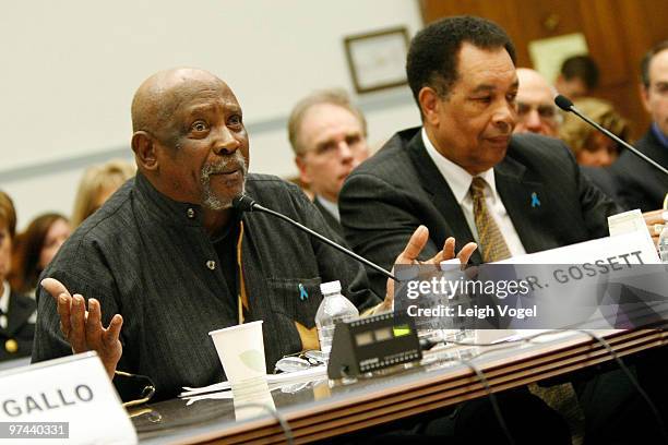 Louis Gossett Jr. Attends the House Oversight and Government Reform hearing on prostate cancer at the Rayburn House Office Building on March 4, 2010...