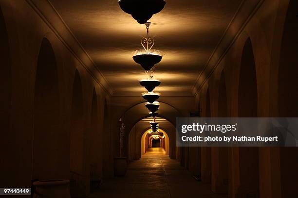 tunnel of light - balboa park stock pictures, royalty-free photos & images